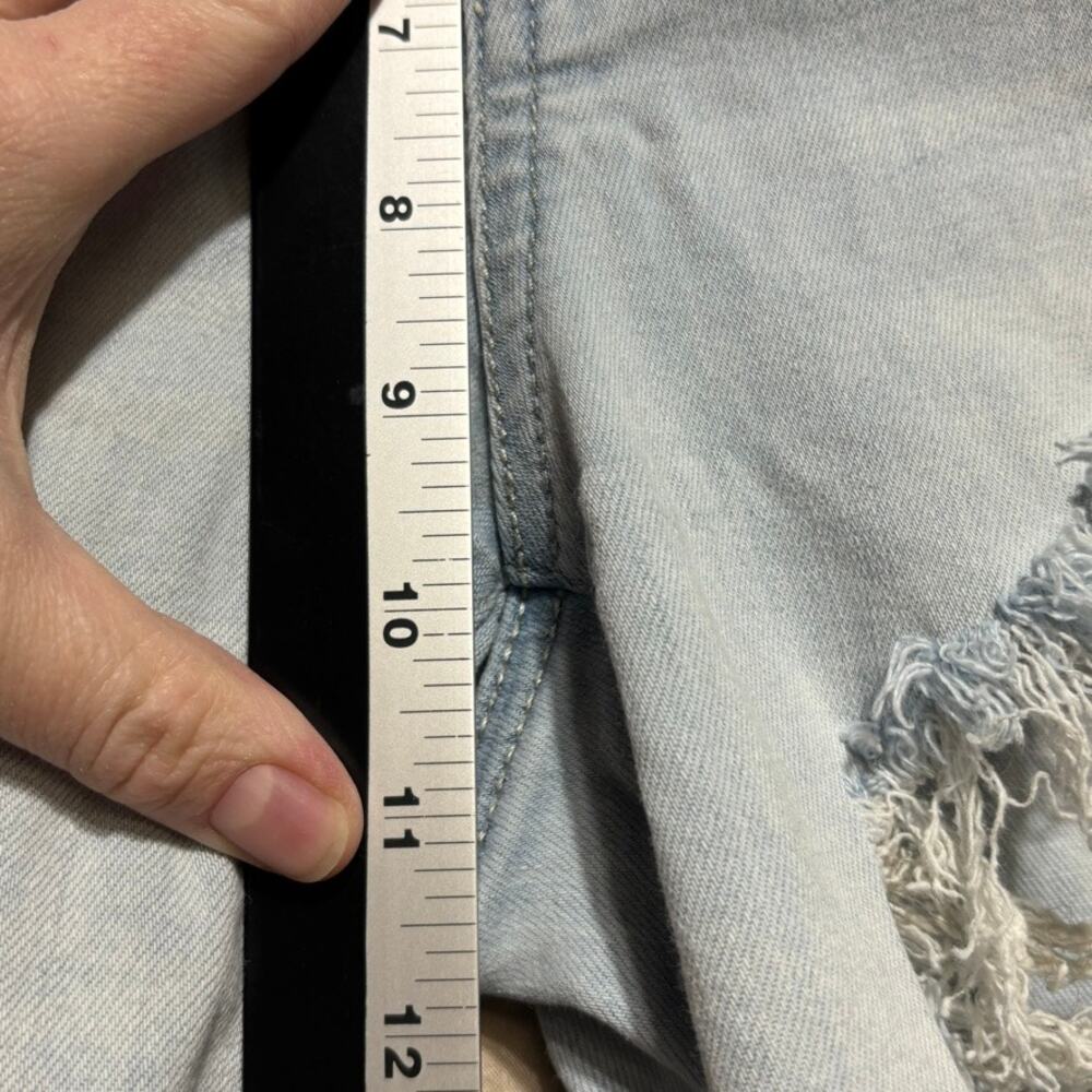 American Eagle Outfitters Heavy Distressed Ripped Light Wash Jeans 14 X-Short - Picture 7 of 11